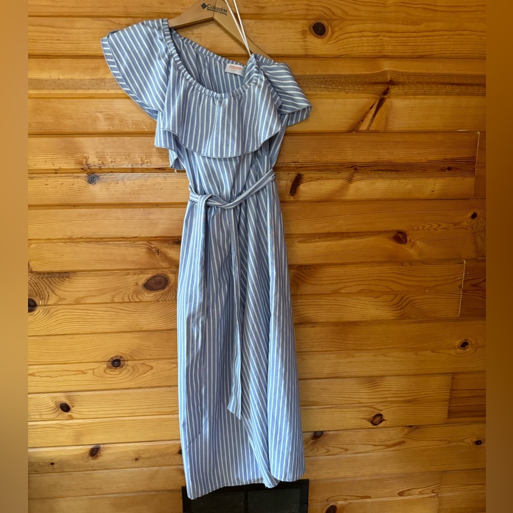 Renee C. Cotton Blend Off 1 Shoulder Jumpsuit